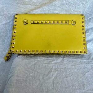 Valentino Garavani Yellow Studded Clutch